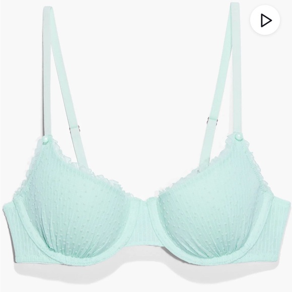 Savage X Fenty Balconette Bra 36C Light Blue/Mint - Picture 3 of 6